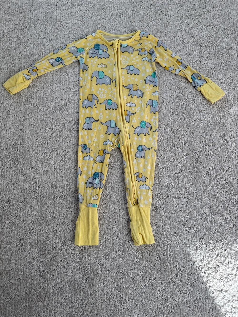 Little Sleepies Yellow Elephant Snuggles Zippy